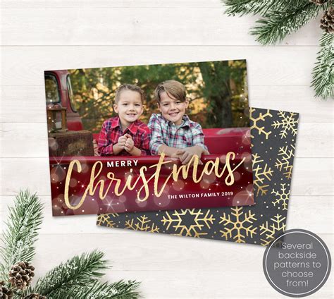 Photo Christmas Cards Merry Christmas Card Printable - Etsy