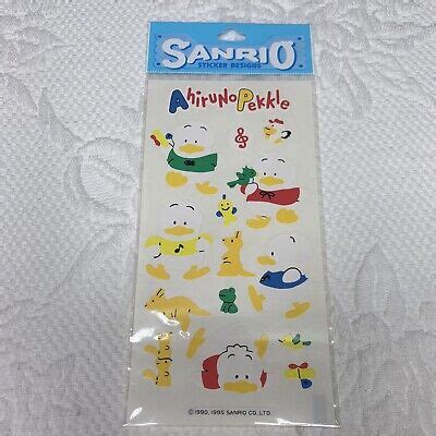 New Vintage Sanrio Ahiru No Pekkle Duck Sticker Sheet 1995 NIP Sealed