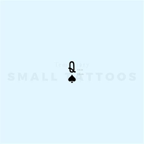 Queen Of Spades Temporary Tattoo Set Of 3 Etsy