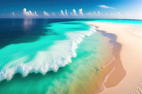 Premium Photo Panorama Of A Beautiful White Sand Beach And Turquoise