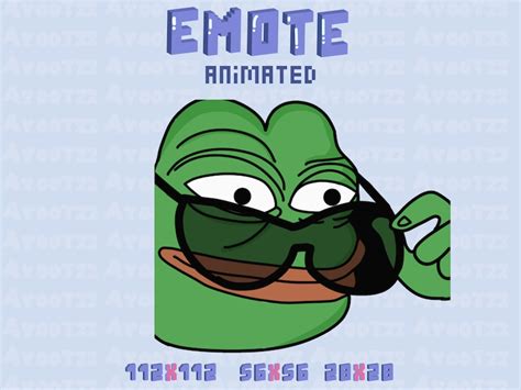 Animated Pepe The Frog With Glasses Emotes Twitch Discord Youtube Funny