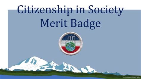 Citizenship In Society Merit Badge Presentation Ppt