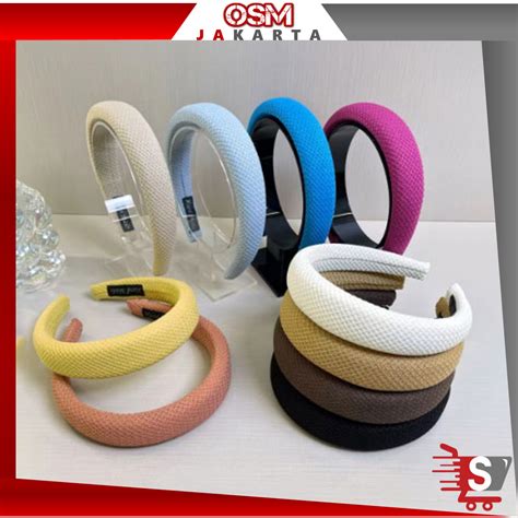 Jual Osm Jkt F Bando Korea Wanita Kain Motif Tikar Busa Tebal