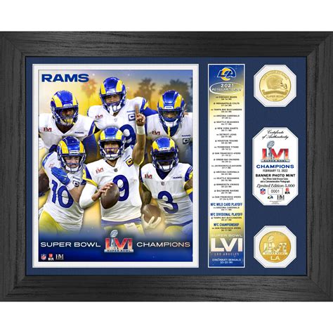 Los Angeles Rams Super Bowl 56 Champions Banner Bronze Coin Photo Mint