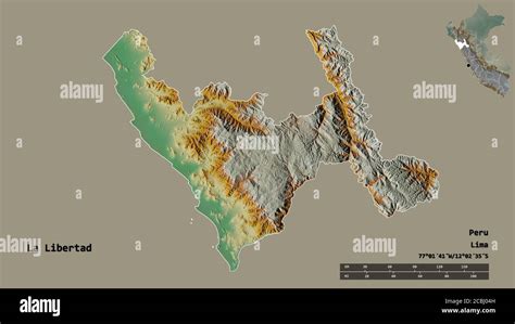 Shape Of La Libertad Region Of Peru With Its Capital Isolated On