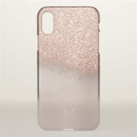 Save 20% Off | Rose Gold Glitter Skinny Italian Monogram Lux iPhone X ...