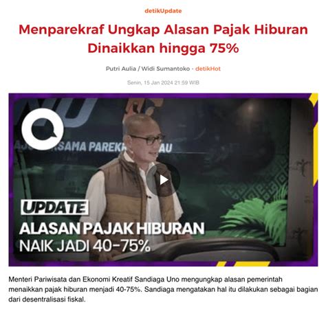 Dampak Kenaikan Pajak Hiburan Indonesia Dan Pertimbangan Bisnis