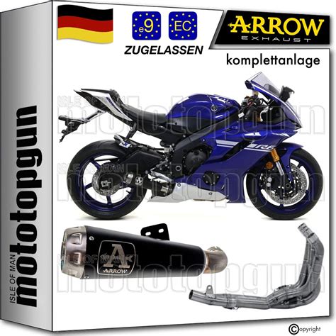 Arrow Komplettanlage Kein Kat Pro Race Nichrom Schwarz Yamaha Yzf R