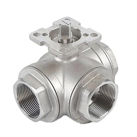 Three Way Valve Mounting Pad Stainless Steel Ball Valve With Lock