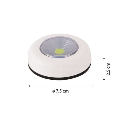 Lampada A Pressione Led A Pile Mini Push Light Bianco