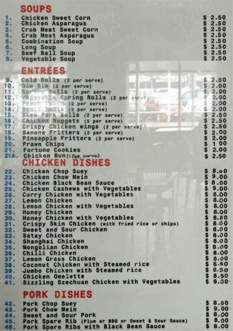 Menu At Hawkers Corner Restaurant Adelaide