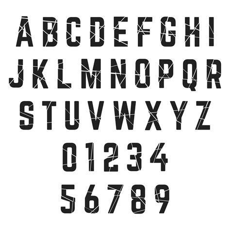 Alphabet Broken Font Template 601721 Vector Art At Vecteezy