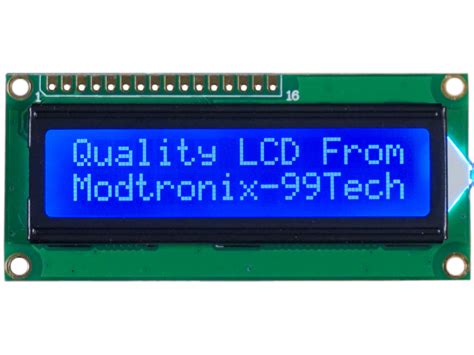 Lcd 2x16 Character Module White On Blue 99tech