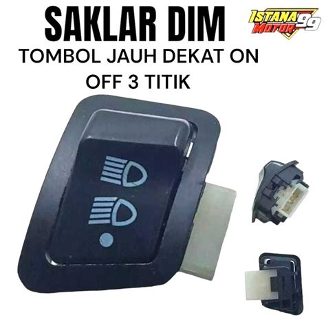 Jual Saklar Dim Hitam Saklar Tombol Jauh Dekat On Off Lampu 3 Titik Universal Mv55 Shopee