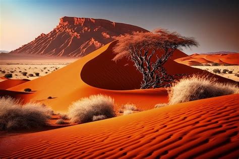 Premium Ai Image Dunes Of Red Sand In Namibia