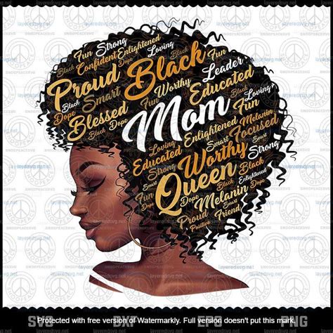 Happy Mother S Day Black Mom Queen Afro African Woman Customizable