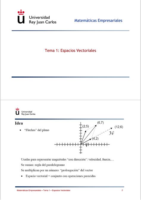 Tema Espacios Vectoriales Lgebra Lineal Tema Espacios Vect