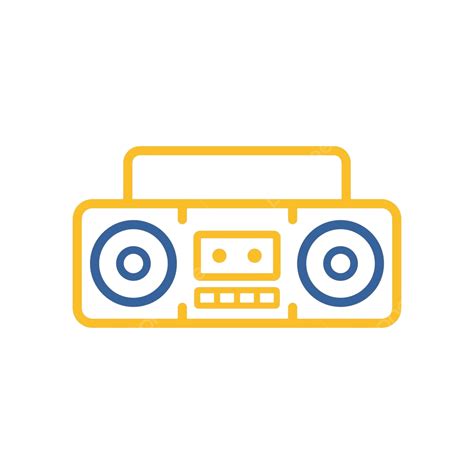 Boombox Cassette Stereo Recorder Vector Icon Retro Illustration Radio Vector Retro