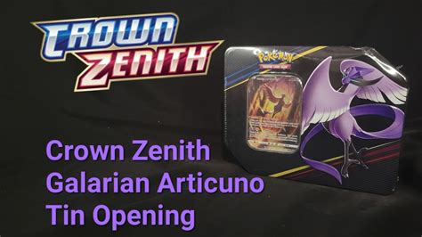 Fresh Crown Zenith Galarian Articuno Tin Opening Youtube