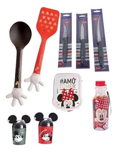 Kit Utensílios De Cozinha Mickey Mouse E Minnie Parcelamento sem juros