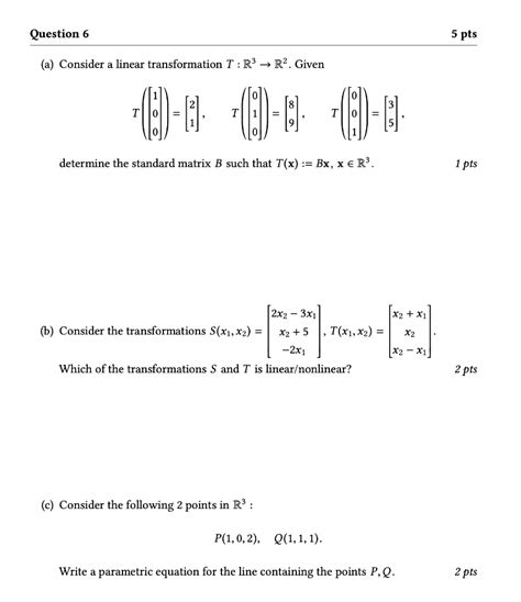 Solved A Consider A Linear Transformation T R3→r2 Given