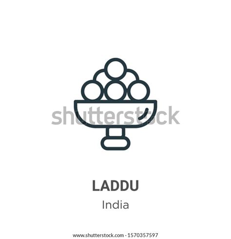 Laddu Outline Vector Icon Thin Line Stock Vector Royalty Free