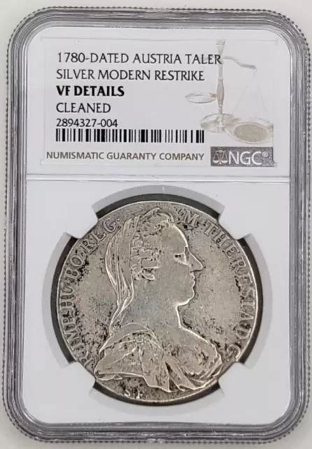 Rare Austria Taler Maria Theresa Silver Coin Restrike Ngc Vf