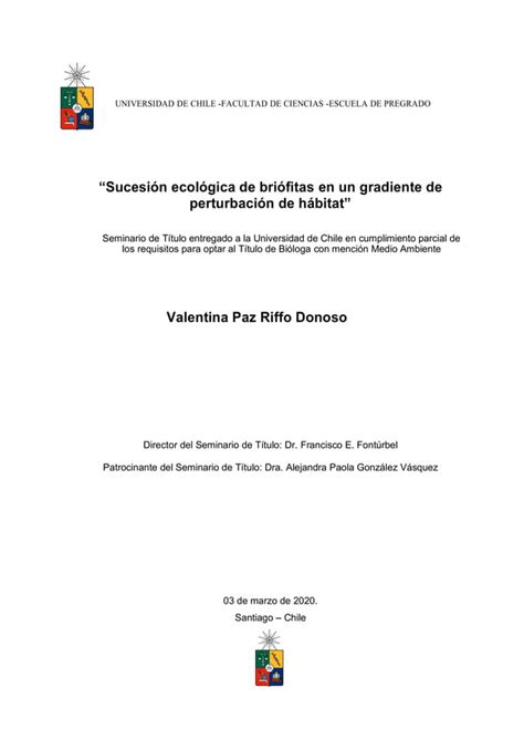 Sucesion Ecologica De Briofitas Pdf