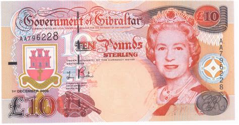 Gibraltar 10 pounds 2006 unc currency note - KB Coins & Currencies