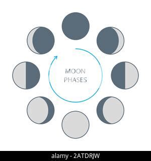 Iconos De Fases Lunares Fases Lunares De La Astronom A Ciclo Completo