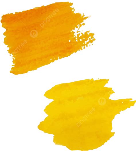 Yellow Blots Isolated Motion Color Splash Painted Vector Motion Color