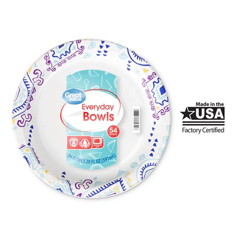 Great Value Everyday Paper Bowls 20 Oz 54 Count