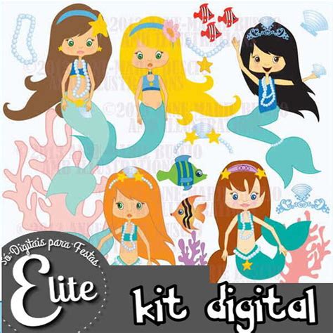 Kit Digital Sereias Gatinhas Elo Produtos Especiais