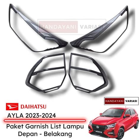 Jual Paket Garnish List Lampu Ayla Type Depan Belakang Hitam