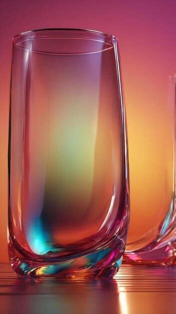 Premium Photo Gradient Transparent Curve Glass 3d Rendering