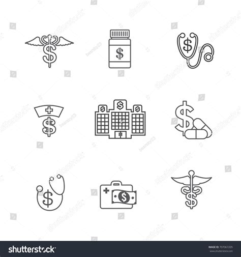 Healthcare Costs Expenses Showing Concept Expensive Stock Vector
