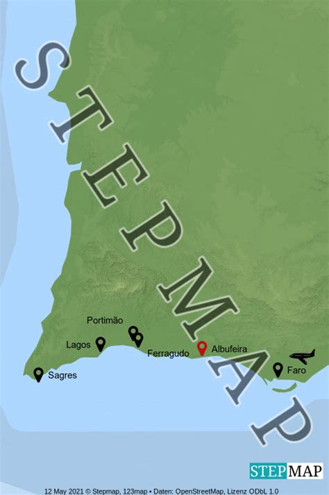 StepMap Algarve Landkarte für Portugal