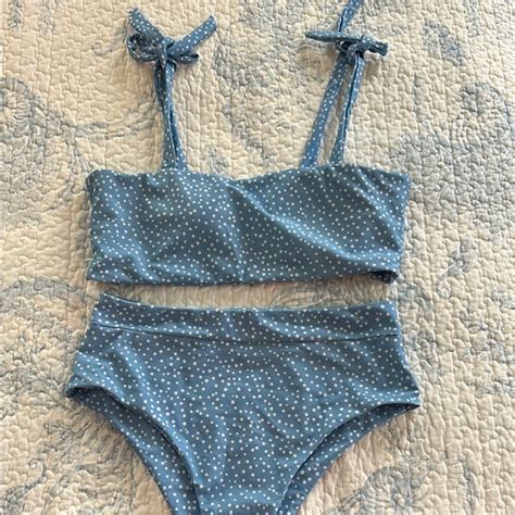 SHEIN Swim Blue Polka Dot Bikini Set Poshmark