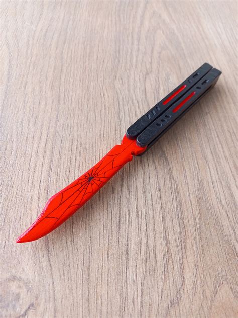 Mockup Wooden Butterfly Knife Skin To Choose From Cosplay Toy Scratch