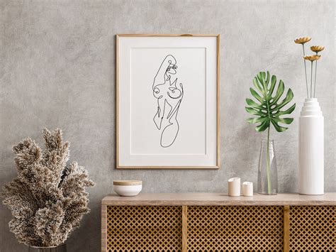 Nude Line Drawing Erotic Nudity Art Sexy Female Line Art Print Nude Print Nude Prints Sexy