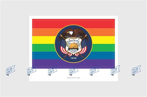 Utah Lgbt Pride Flag Sticker Weatherproof Vinyl American Gay Etsy