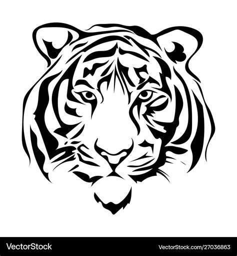 Tiger logo black white a tiger Royalty Free Vector Image