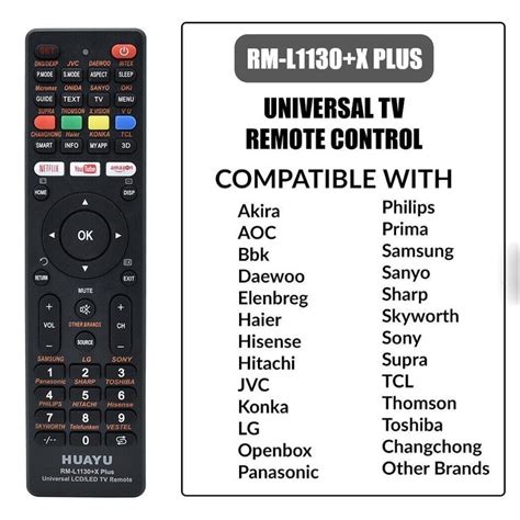 Cod Huayu Rm L X Plus Universal Smart All Brands Lcd Ir Tv Remote