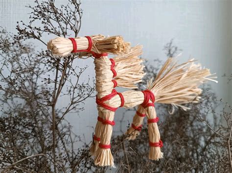 интерьерная соломенная игрушка в русском стиле Солнечный конь в ...