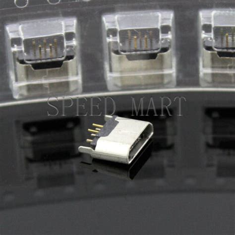 50pcs Micro Mini Usb Female Plug Socket Connector Smt Pcb Placement 5pin Type B Ebay