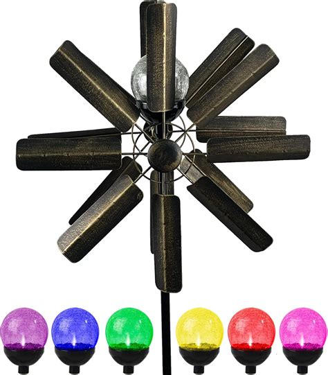 Multi Cor LED Solar Wind Spinner Para Outdoor Yard Angola Ubuy