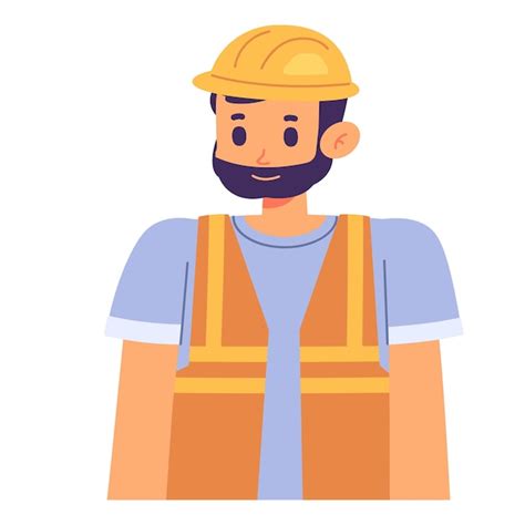 Ilustración vectorial del avatar del trabajador de la construcción