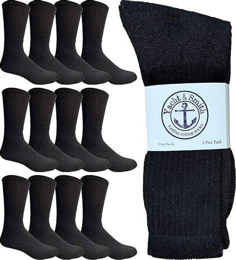 Yacht And Smith Wholesale Bulk Mens Crew Socks Cotton Big