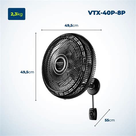 Ventilador De Parede Cm Super Turbo P S W V Vtx P P