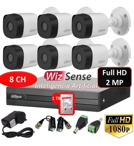 Kit Seguridad Dvr 8 Ch 6 Cámaras Full Hd Exterior Disco en venta en